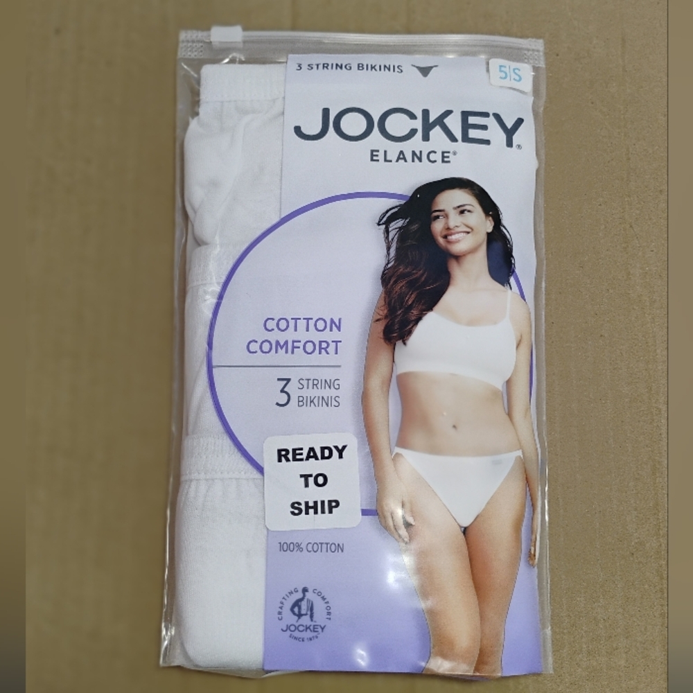 Jockey Women's Elance String Bikini White 3 Pack NEW